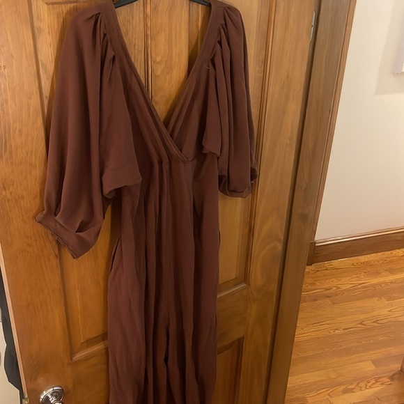 Free People - Brown “Lotta Love” jumpsuit sz Large - Intimately line - Picture 7 of 7